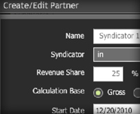 Screenshot of platform showing Seamless syndication management